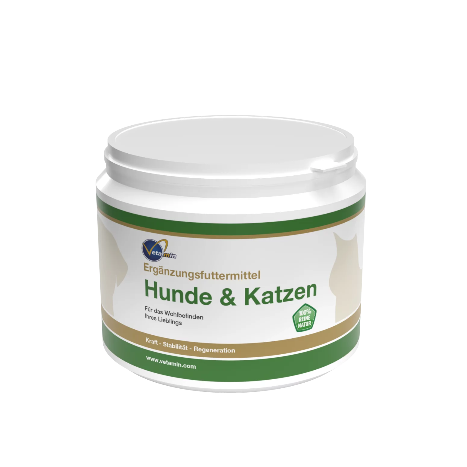 VETAMIN_Hunde_Katzen_Zeolith Pulver_200g, Kräuterig, Kräuter, Pflanze, Glas