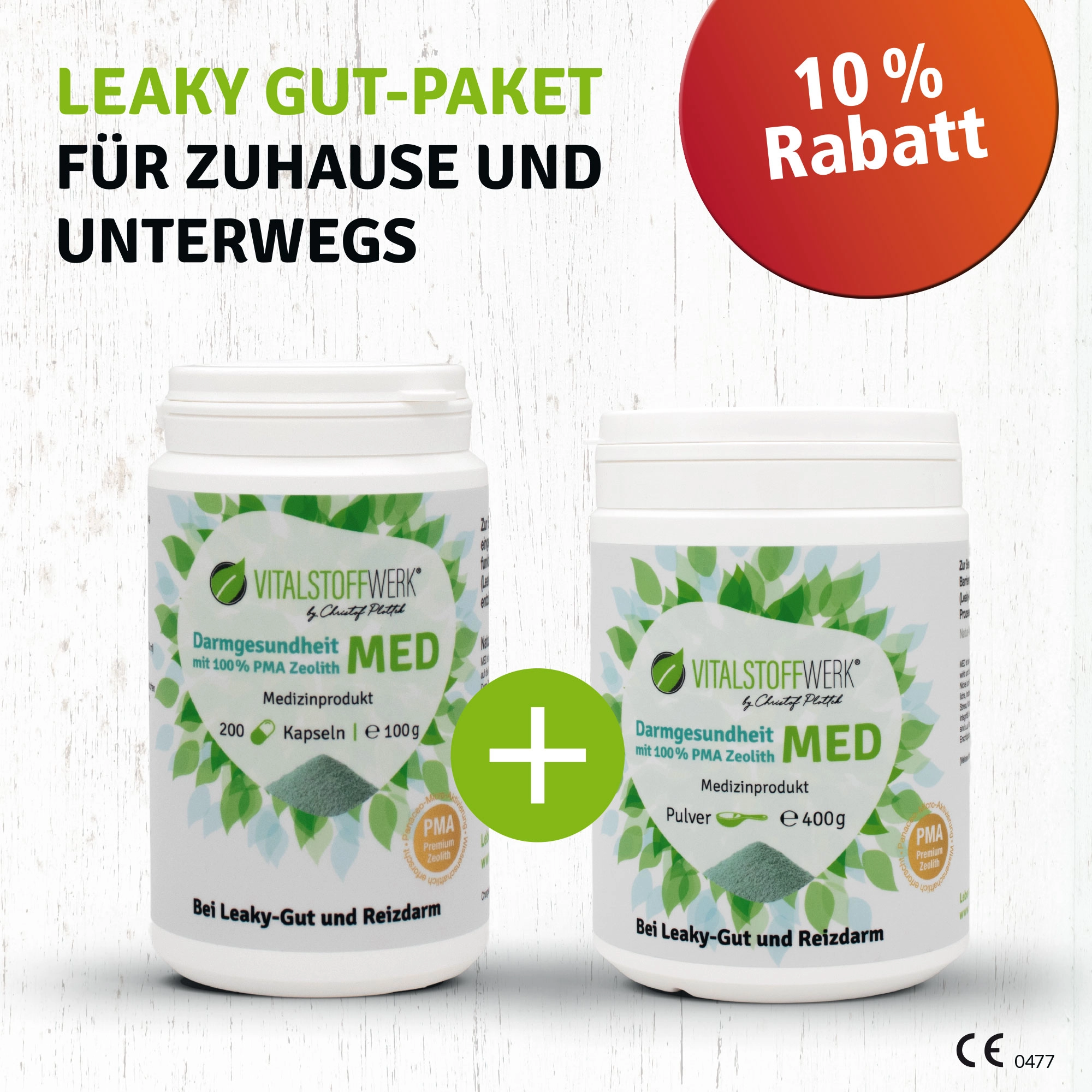 Zeolith_Pulver_Kapseln_kaufen_Darmgesundheit_Vitalstoffwerk_MED_400g_Reizdarm_Leaky-Gut_Paket, Kapseln, Pulver, PMA Zeolith, Darmgesundheit, Medizinprodukt