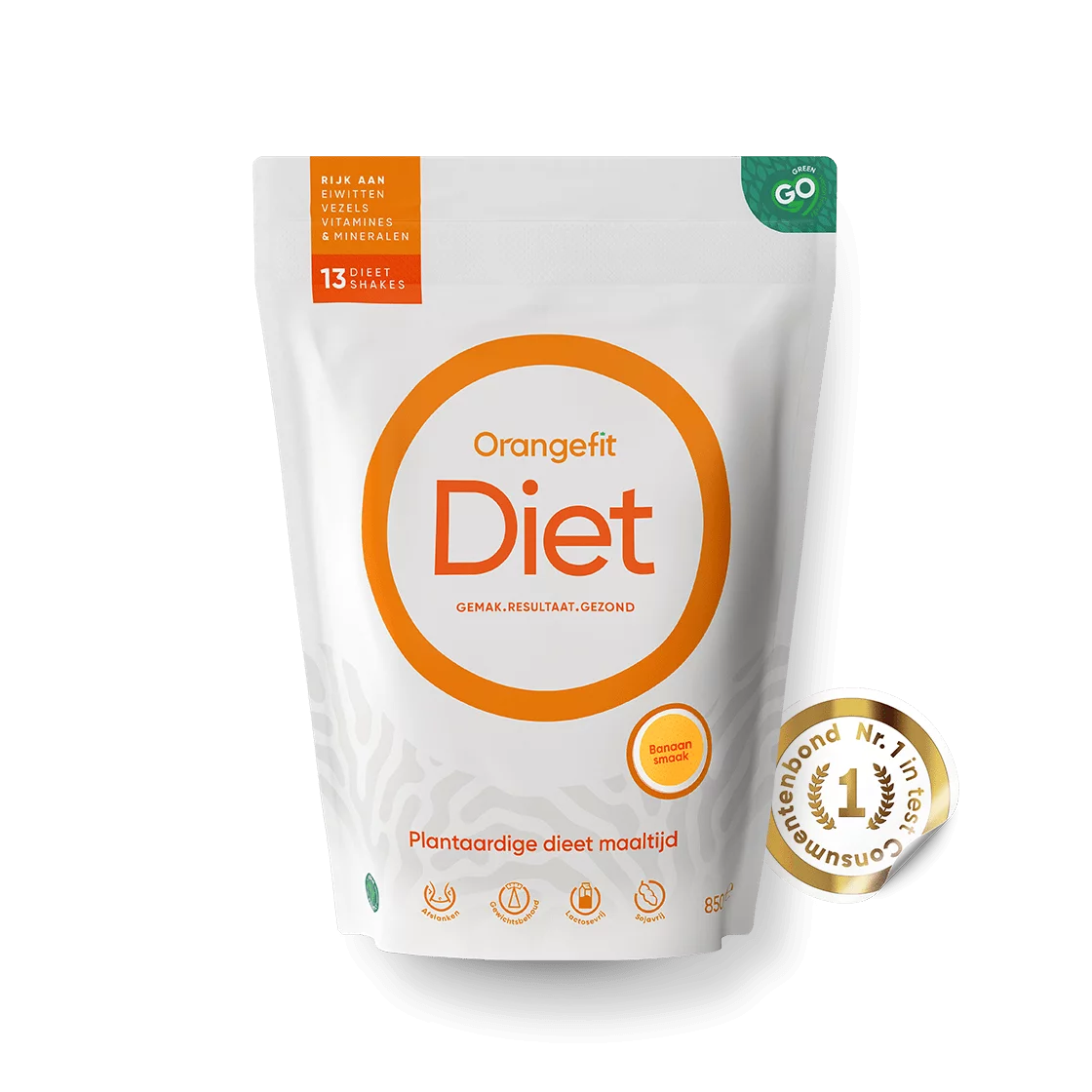 Abnehm-Shake kaufen Orangefit Diet Banane front Auszeichnung
