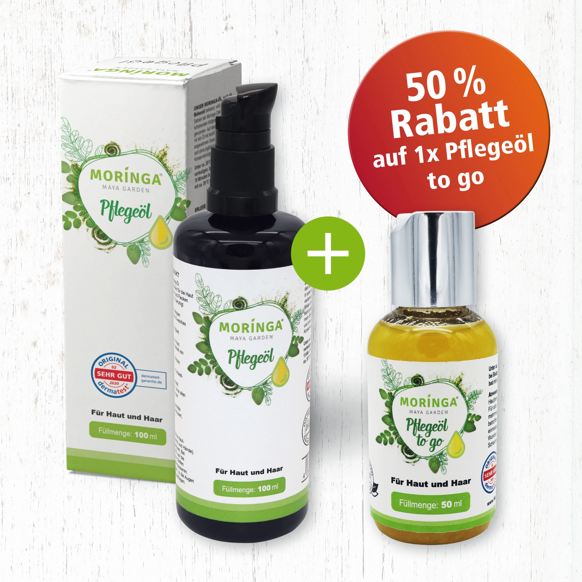 Pflegeoel_Zuhause_Unterwegs, Pflegeöl, Moringa, Hautpflege, Haarpflege, 100 ml