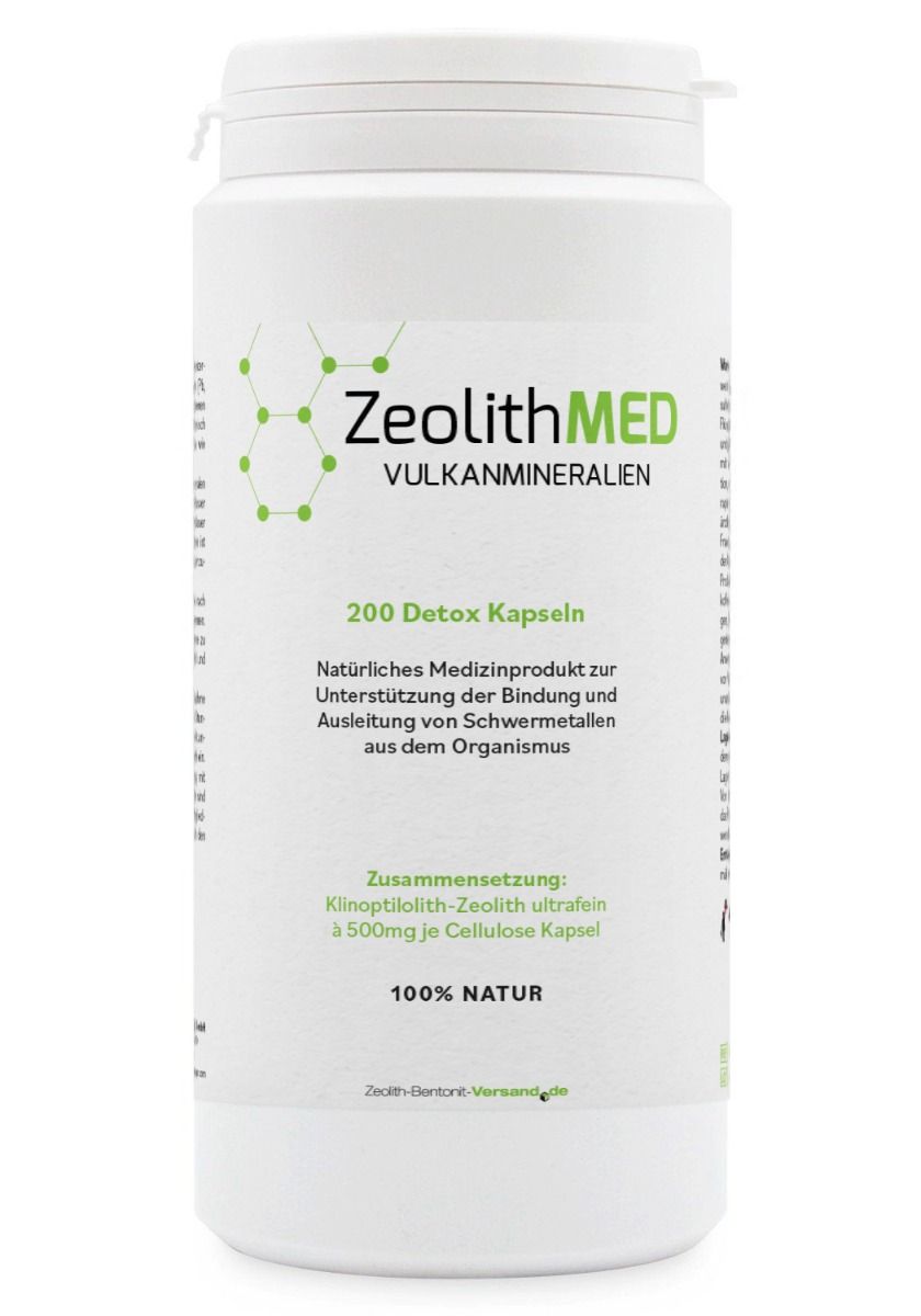 ZeolithMED Detox-Kapseln, geprüfte Medizinqualität, 200 Stück