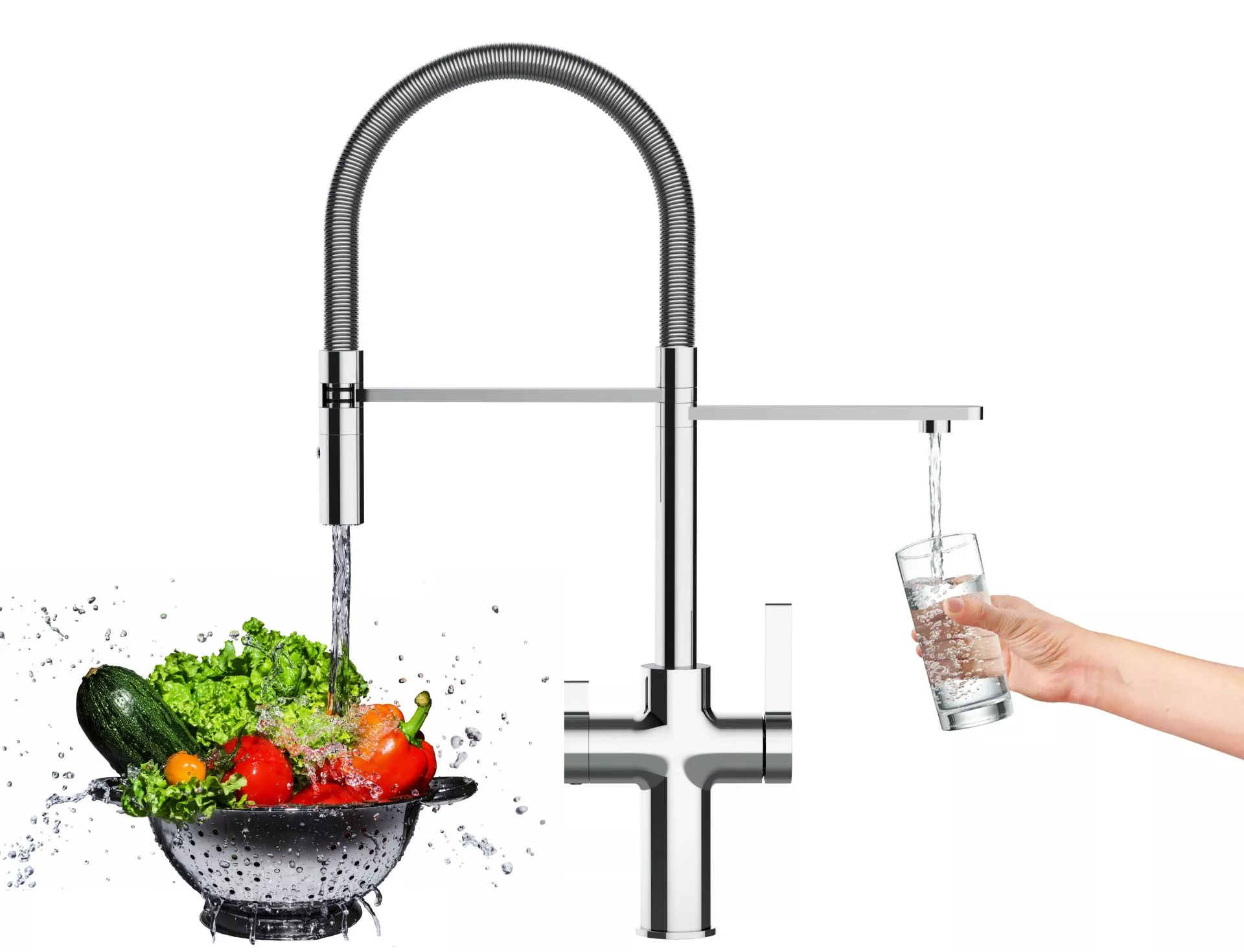 Alvito 3-Wege-Armatur Levanto Neo Messing verchromt
