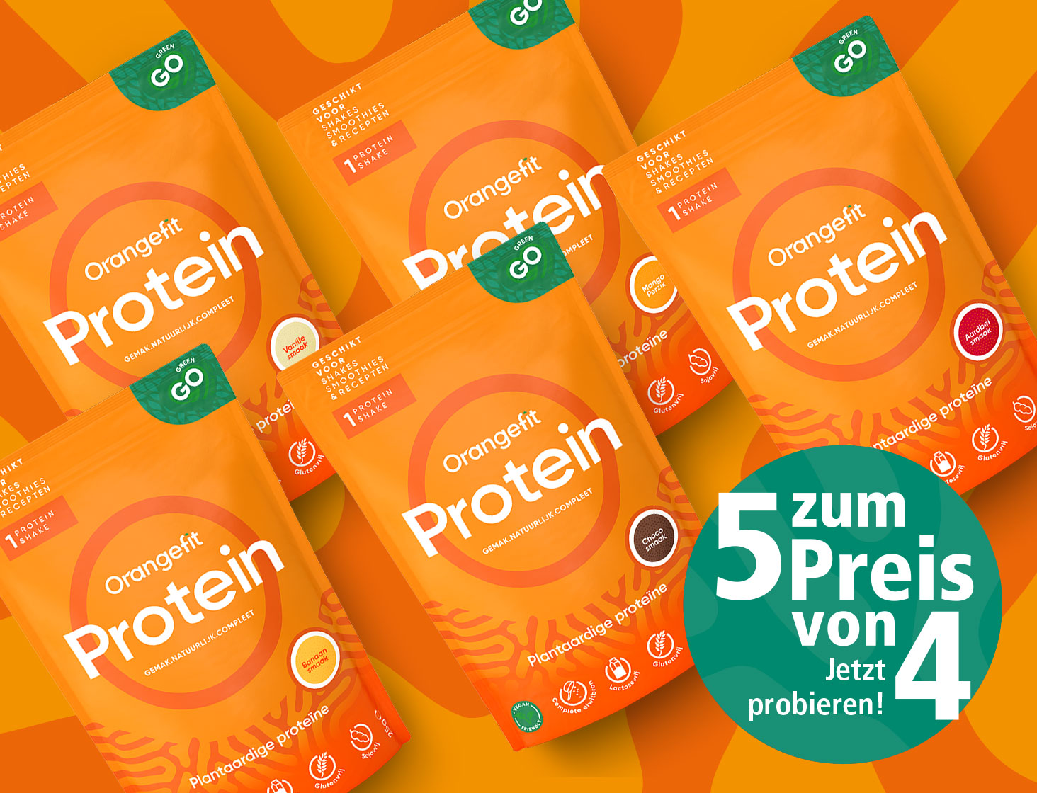 Orangefit Protein-Shake Probierset, 5x 25g