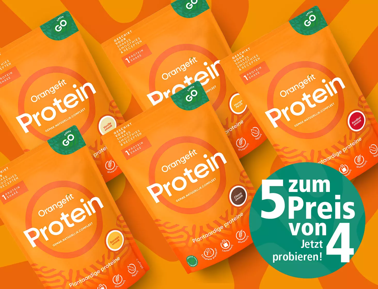 Orangefit Protein-Shake Probierset, 5x 25g