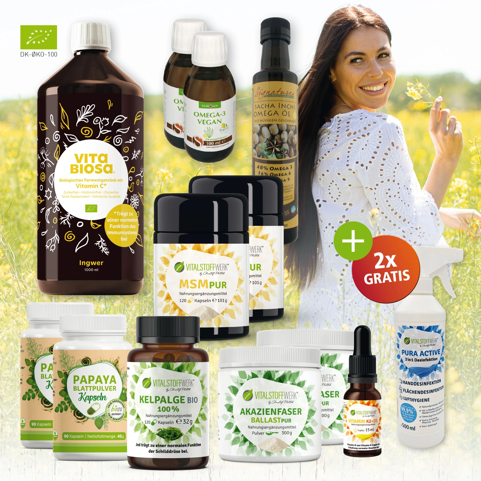 Fruelings Balance Paket Vegan Front, Köln, Vita, Bio, Omega-3, Nahrungsergänzung