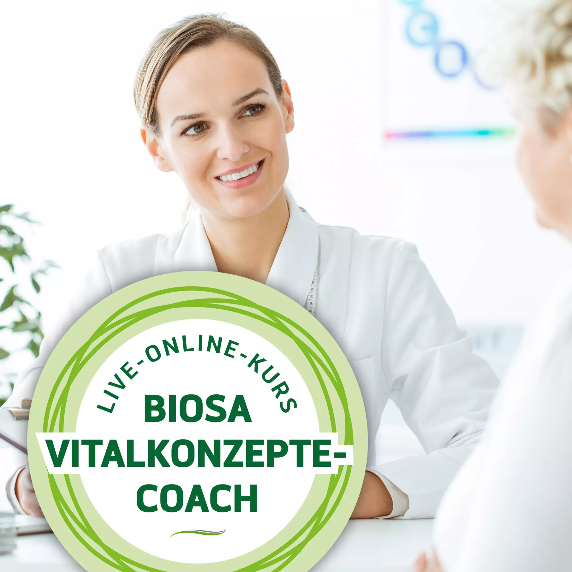 Biosa_Vitalkonzepte-Coach_Live_Online_Kurs_1, Mantel, Laborkittel, Erwachsene, Person, Frau