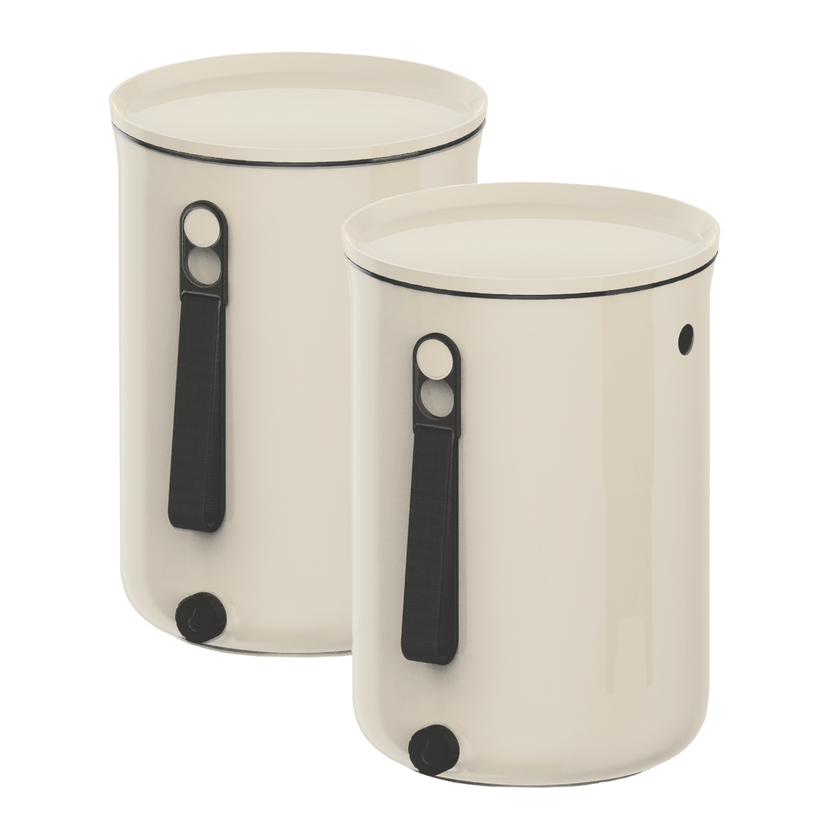 Biosa Bokashi-Eimer, 2 Stück, Farbe: Cremeweiß