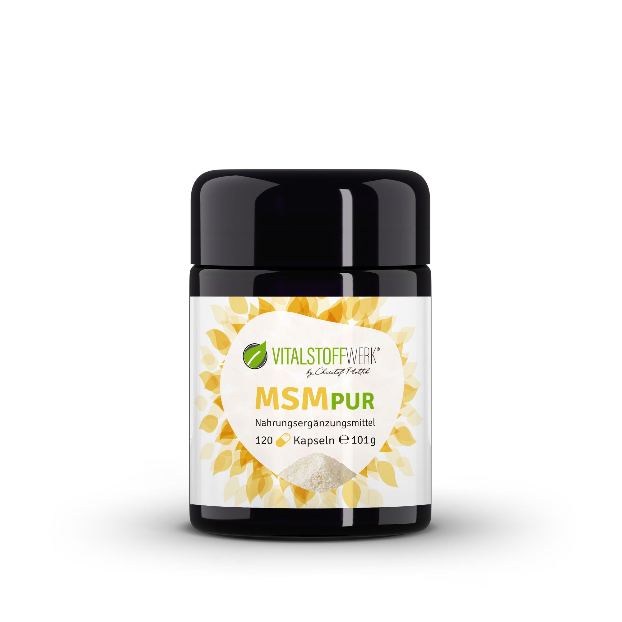 MSM-Kapseln_120_Stueck_Vitalstoffwerk_front, Kräuterig, Kräuter, Pflanze, Kosmetik