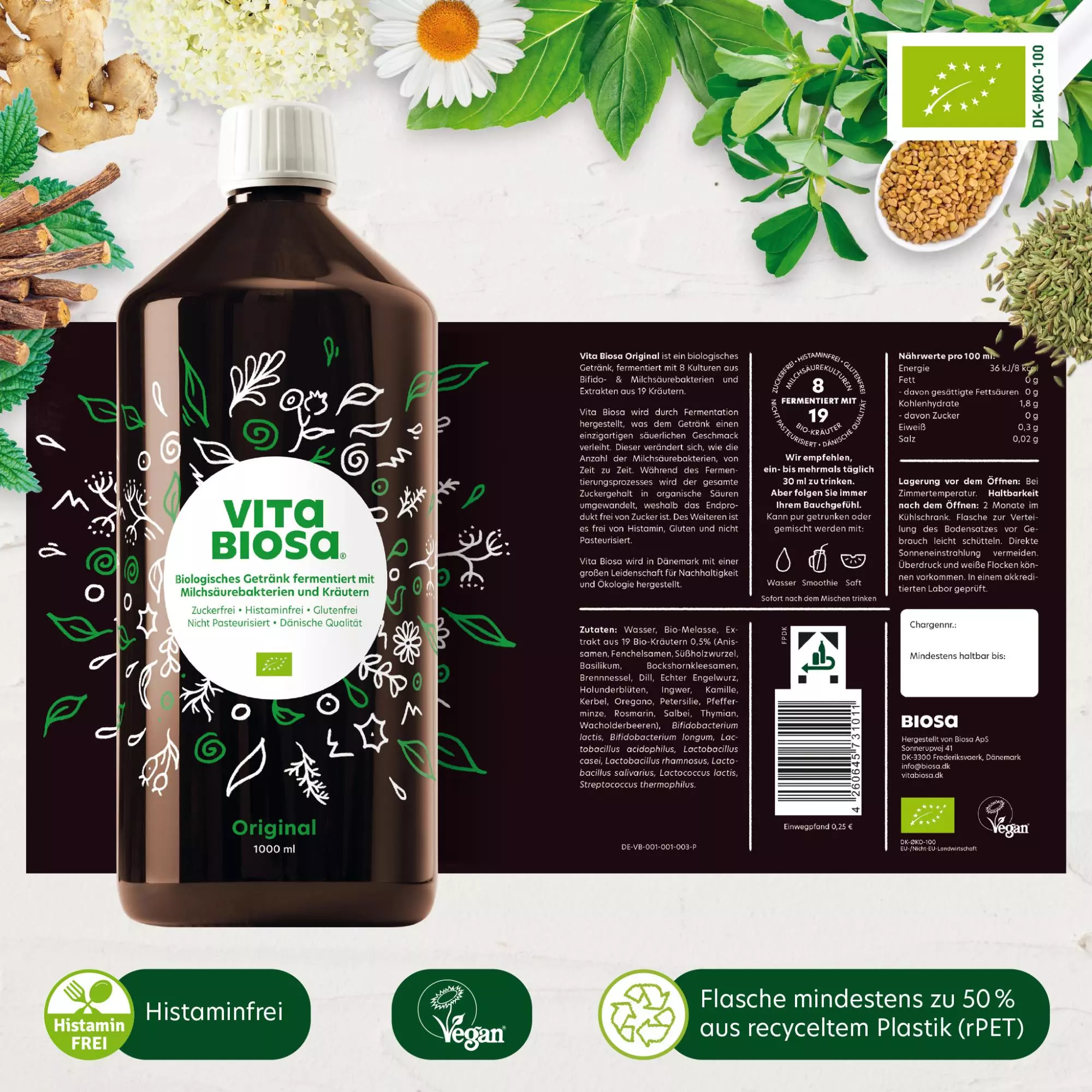Vita Biosa Original Kräuter Ohne konservierungsstoffe Ohne Farbstoffe Ohne Zucker