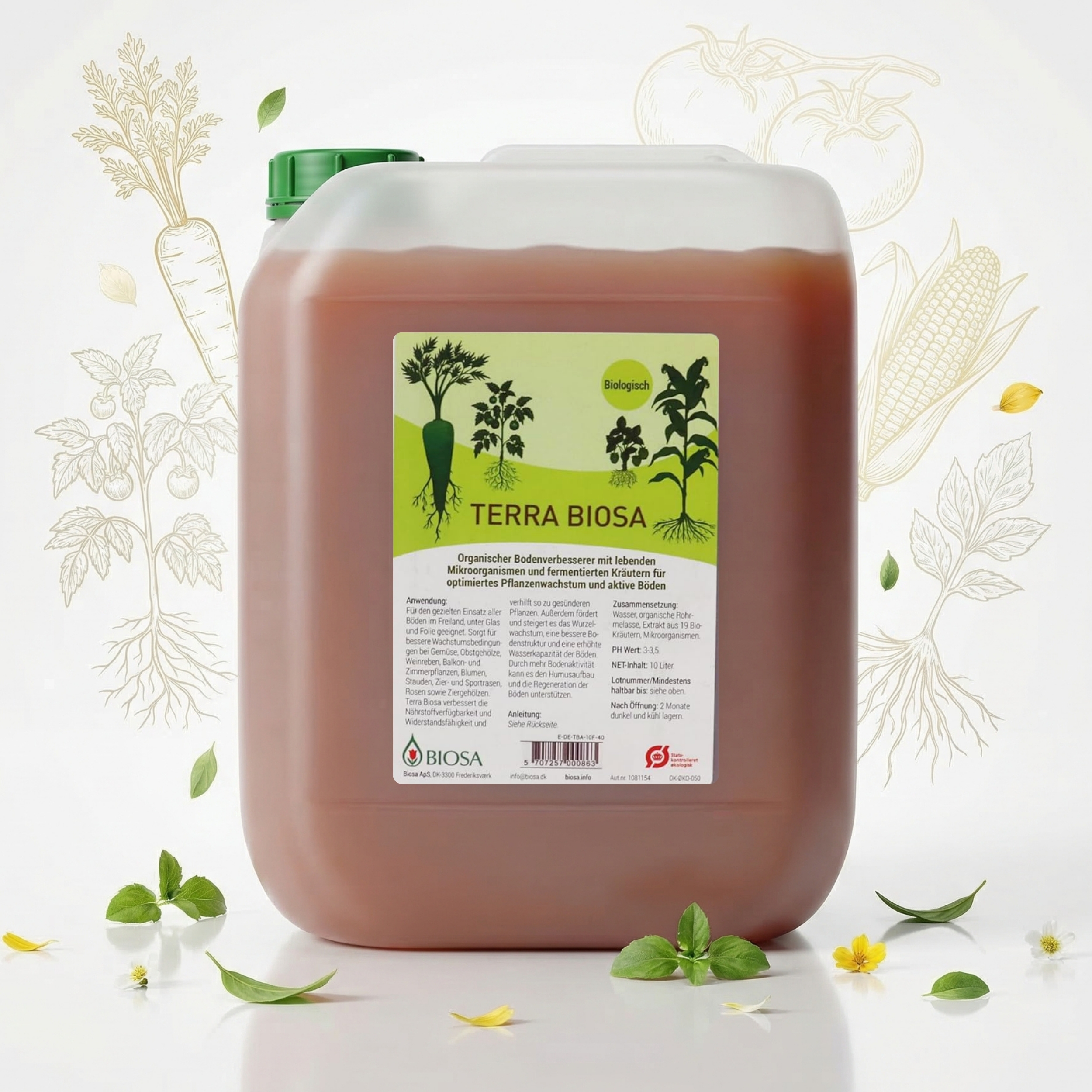 Terra_Biosa_Bodenaktivator_Milchsaeurebakterien_kaufen_10L_Fertigmischung_front1, Terra Biosa, Biologisch, Bodenverbesserer, Pflanzenwachstum, Düngemittel