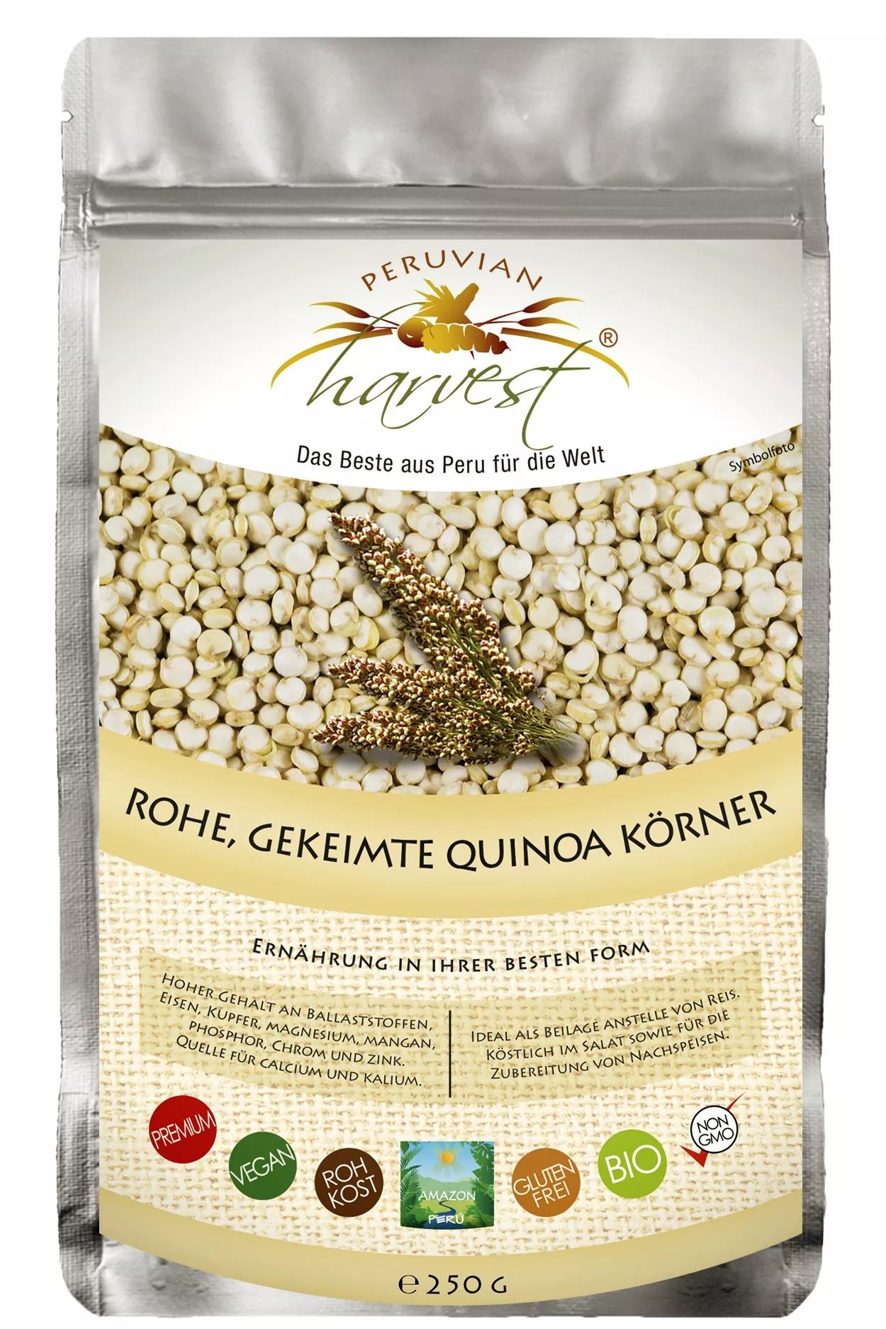 Quinoa Körner 250g roh & gekeimt, bio Quinoa Körner 250g roh & gekeimt, bio