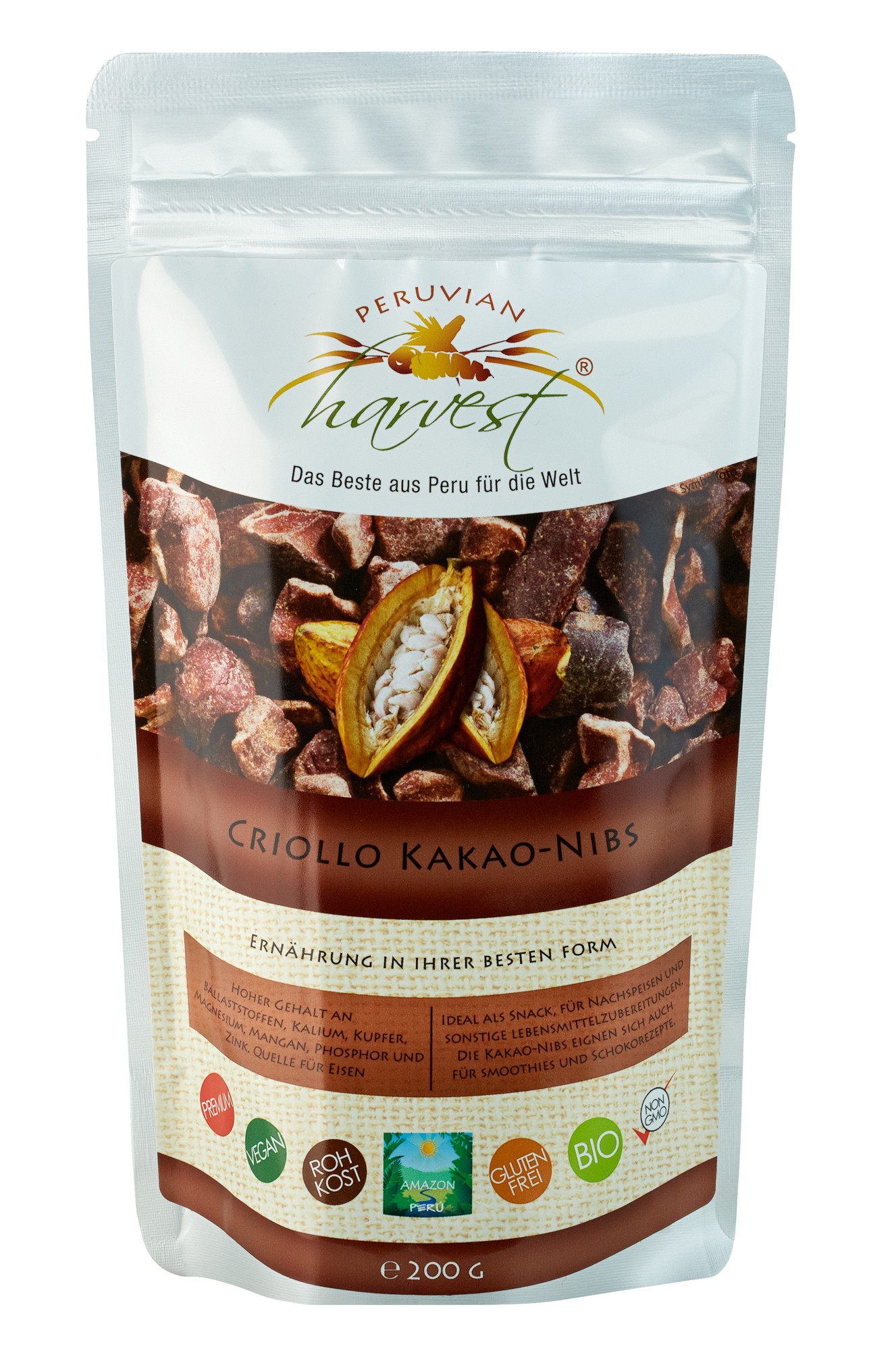 Kakaonibs aus Criollo-Kakao 200g, bio