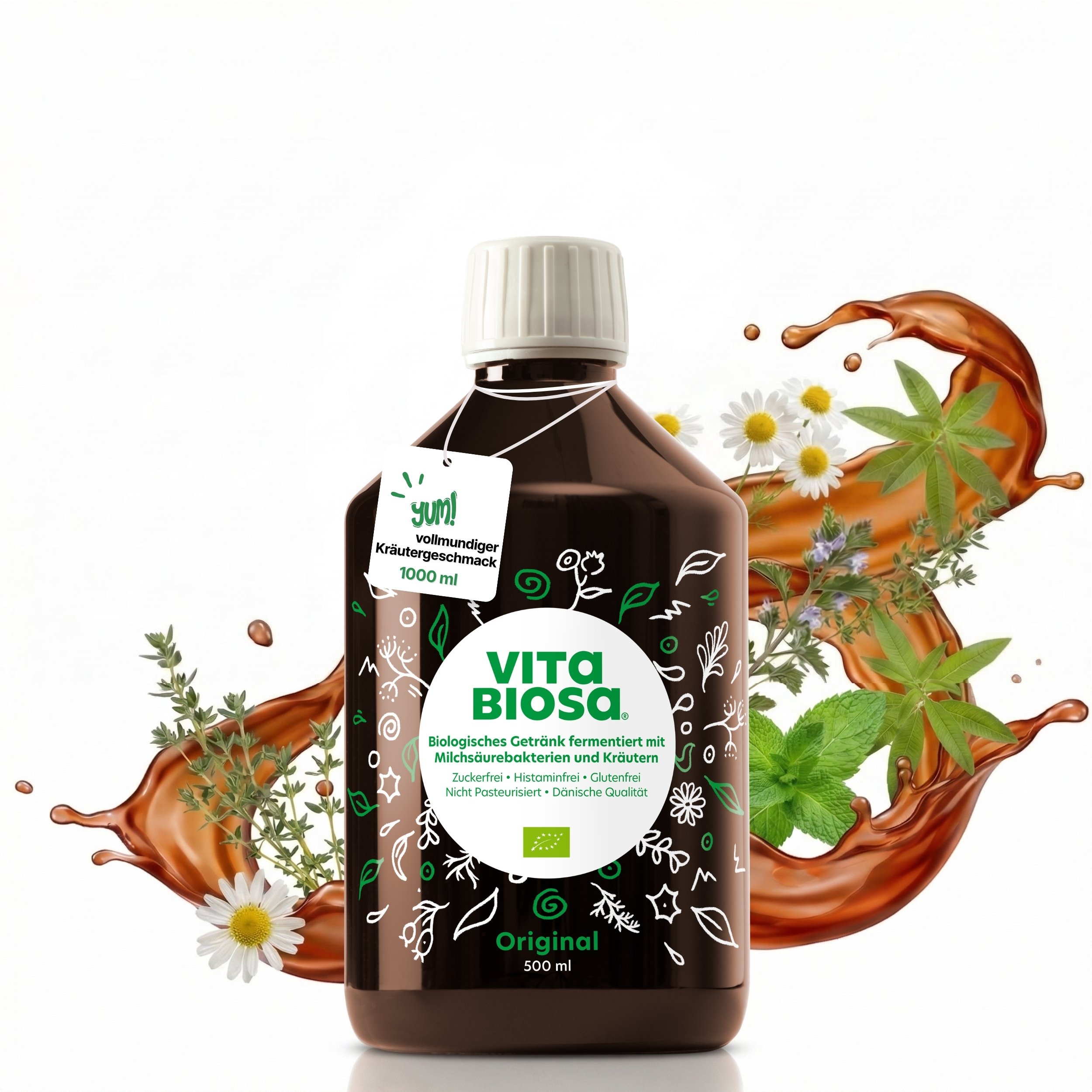 Vita Biosa Original 500ml Milchsurebakterien kaufen front, Kräutergetränk, Biogetränke, Vitalität, Original, 500 ml