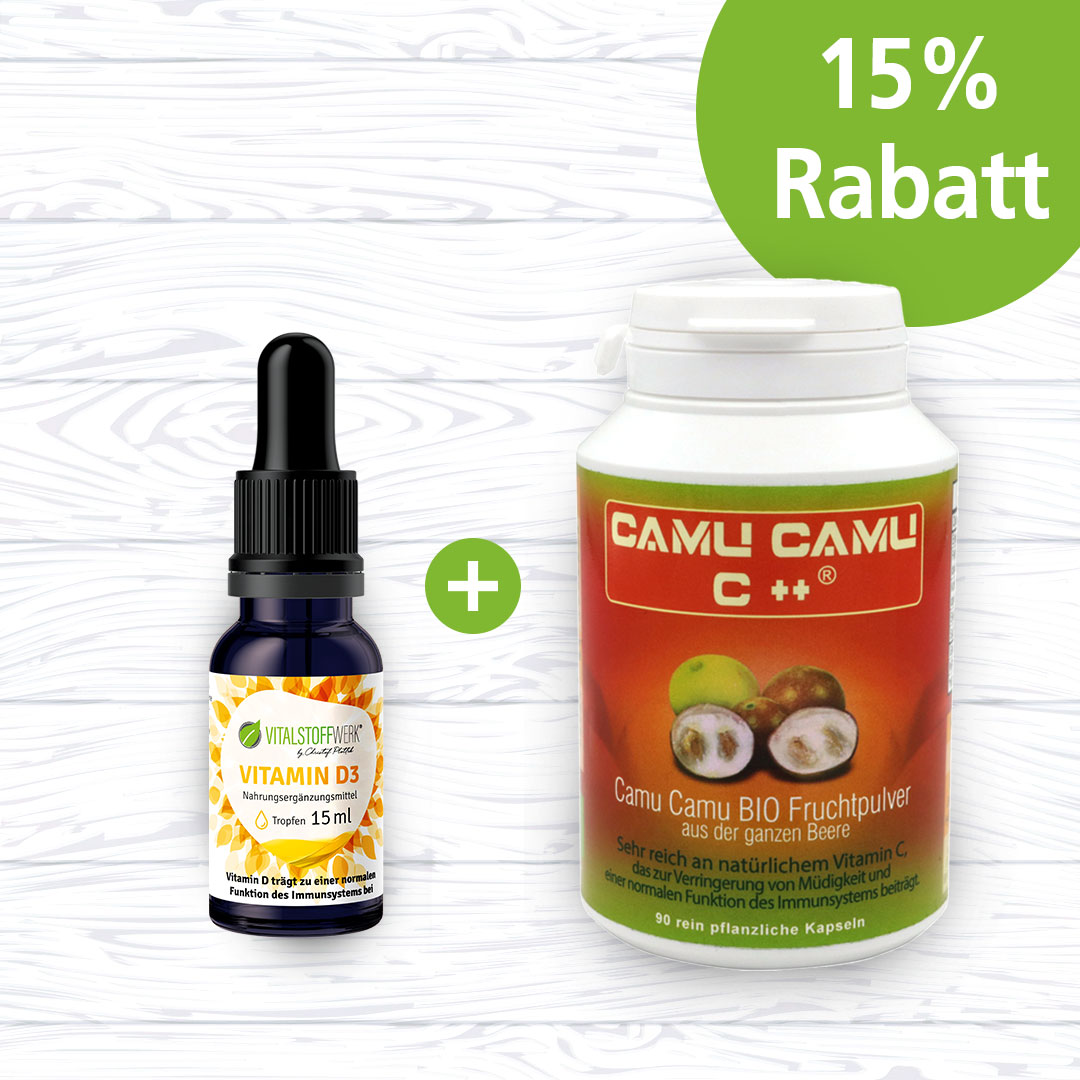 Kombi-Angebot: Vitamin D3 & Camu Camu Kapseln