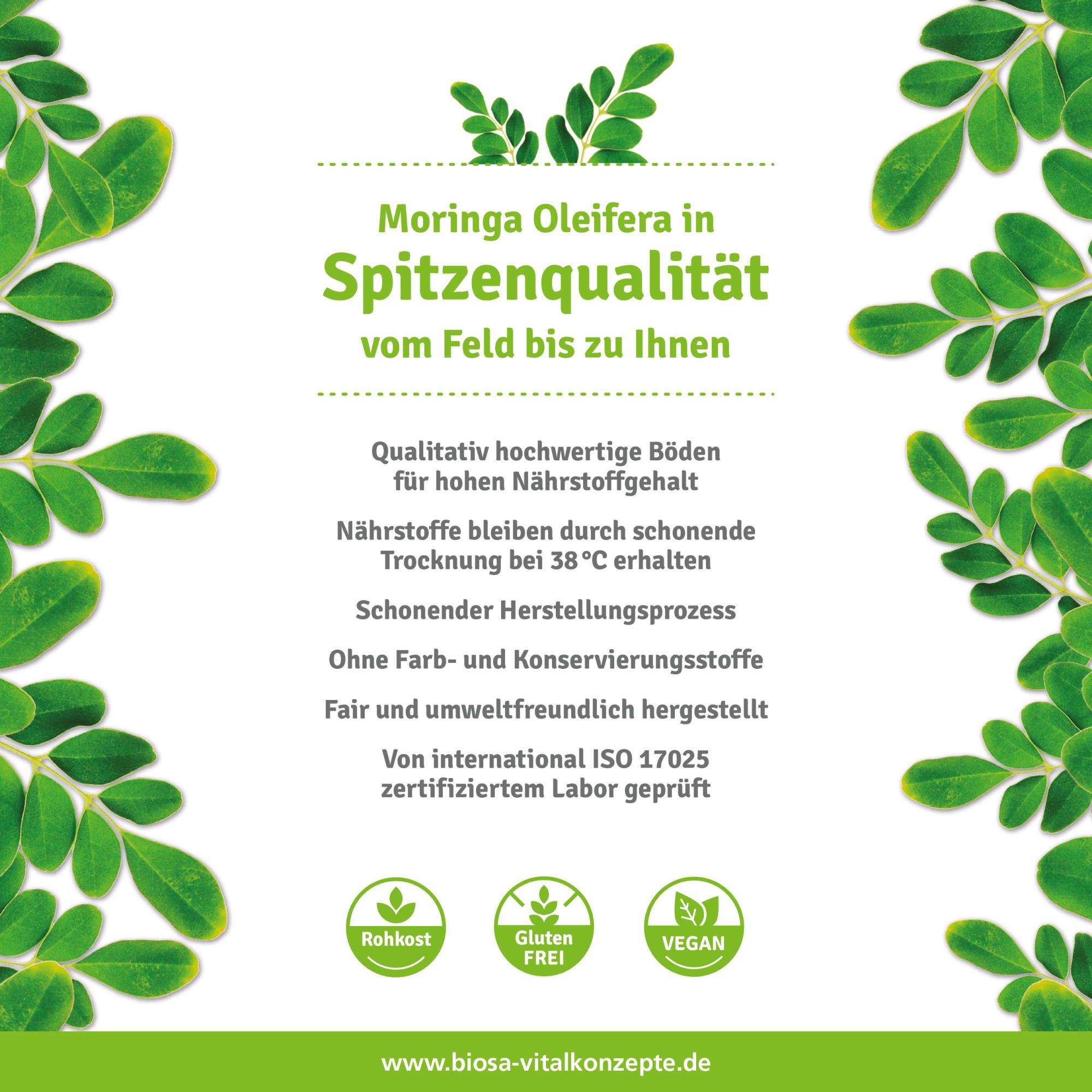 Moringa Pulver kaufen Blattpulver 120g Vorteile