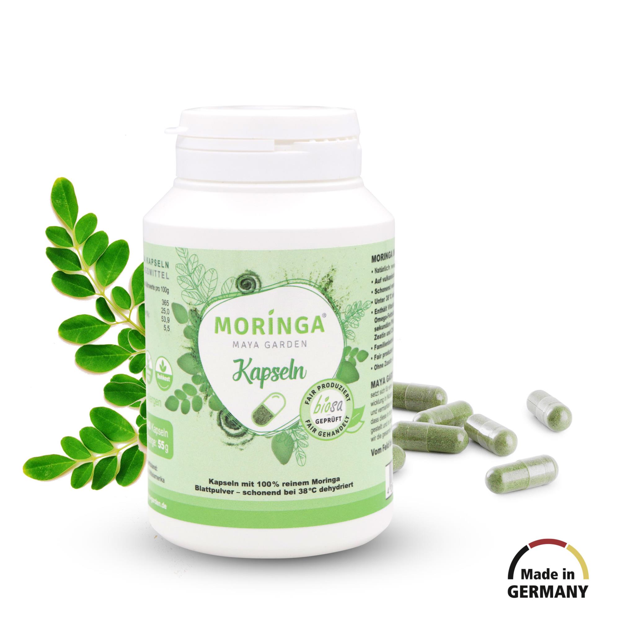 Moringa_Kapseln_kaufen_140St_Moringa_Maya_Garden_front