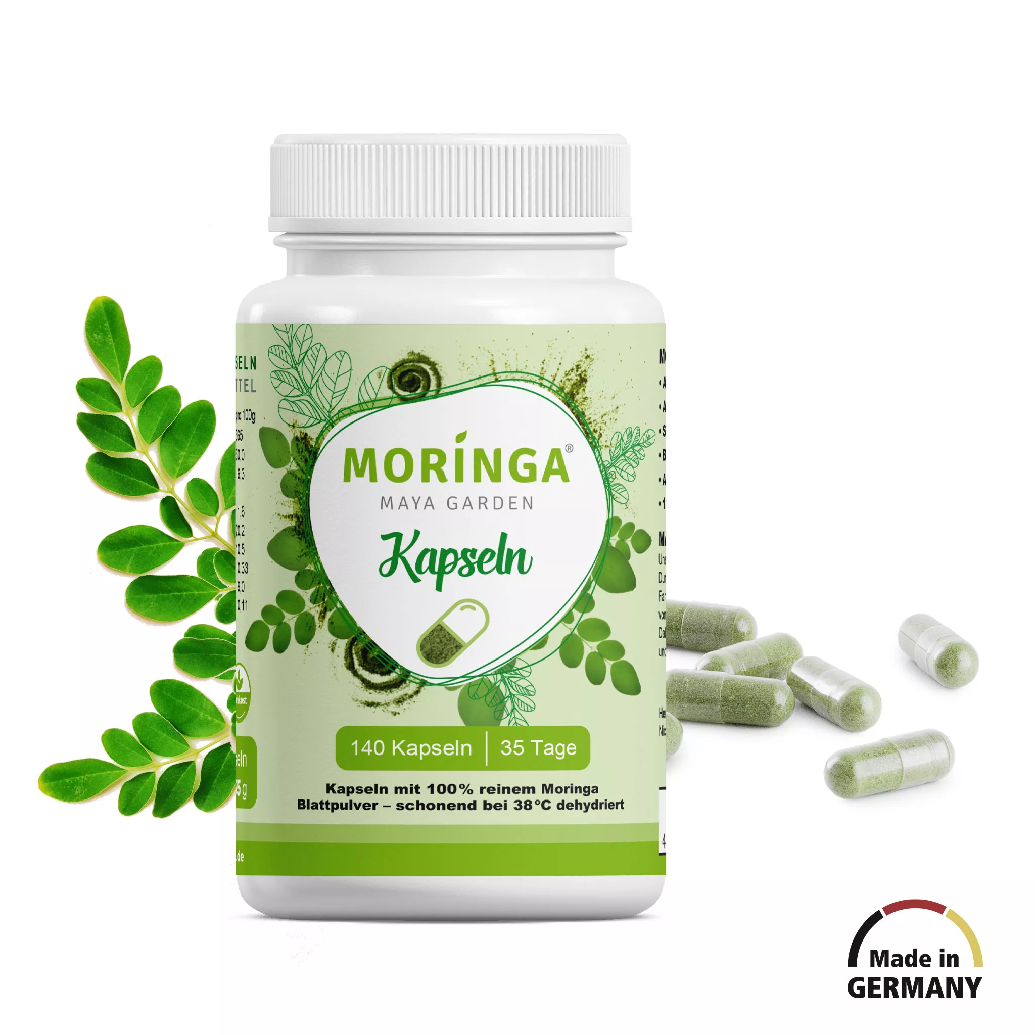 Moringa_Kapseln_kaufen_140St_Moringa_Maya_Garden_front Moringa_Kapseln_kaufen_140St_Moringa_Maya_Garden_front
