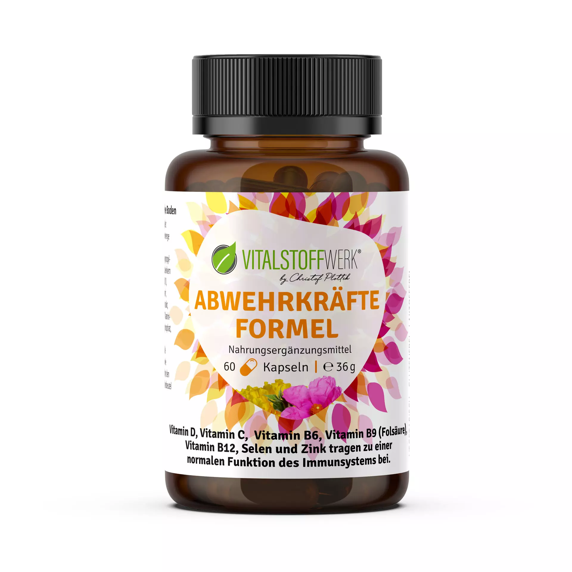 Vitamin D Vitamin C Vitamin B6 Abwehrkräfteformel kaufen 60 Kapseln front