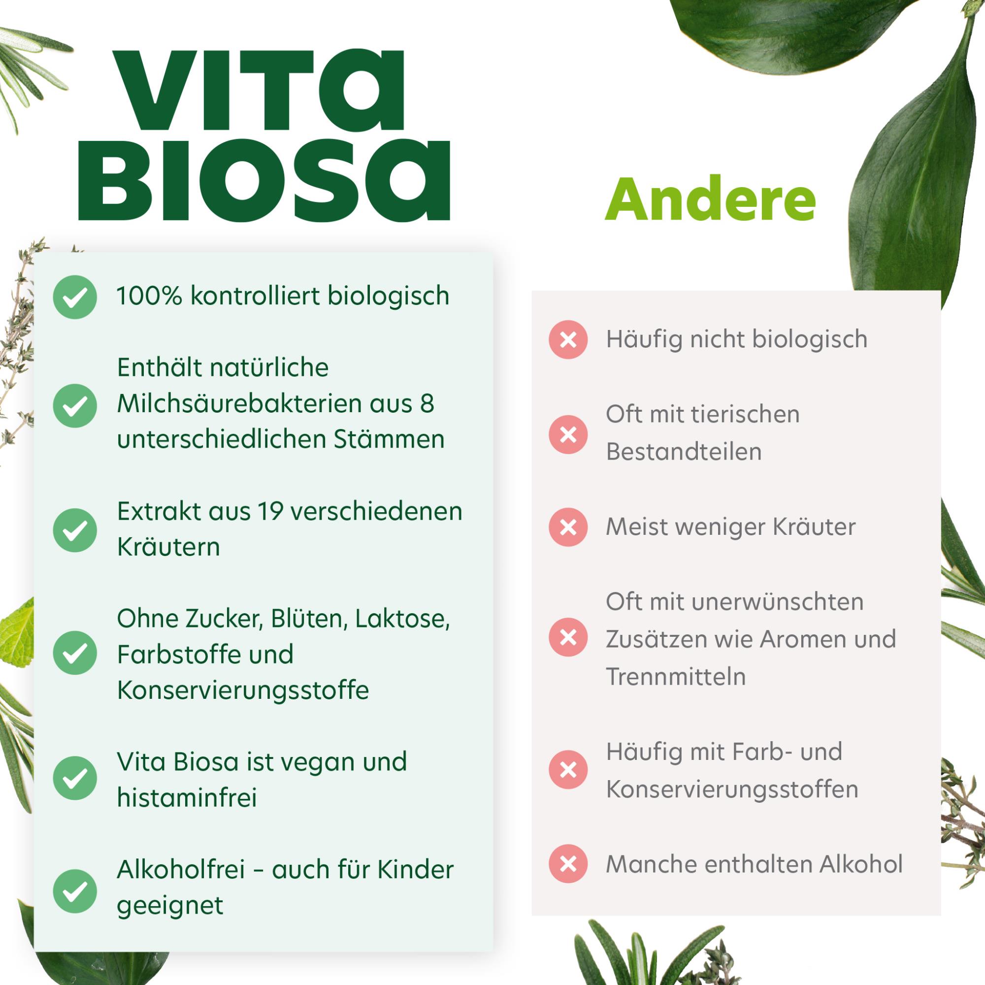 Frau mit Buch Vita Biosa Original Kröuter Obst Schnapsglas Smoothie Früchte