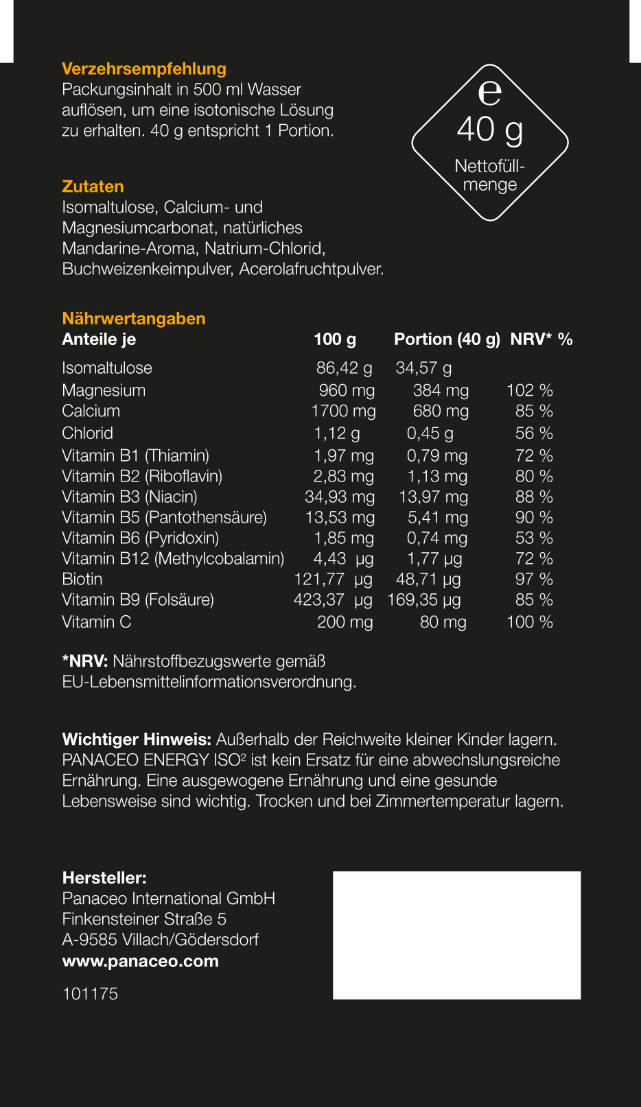 Panaceo_ISO2_Sachet_kaufen_Etikett