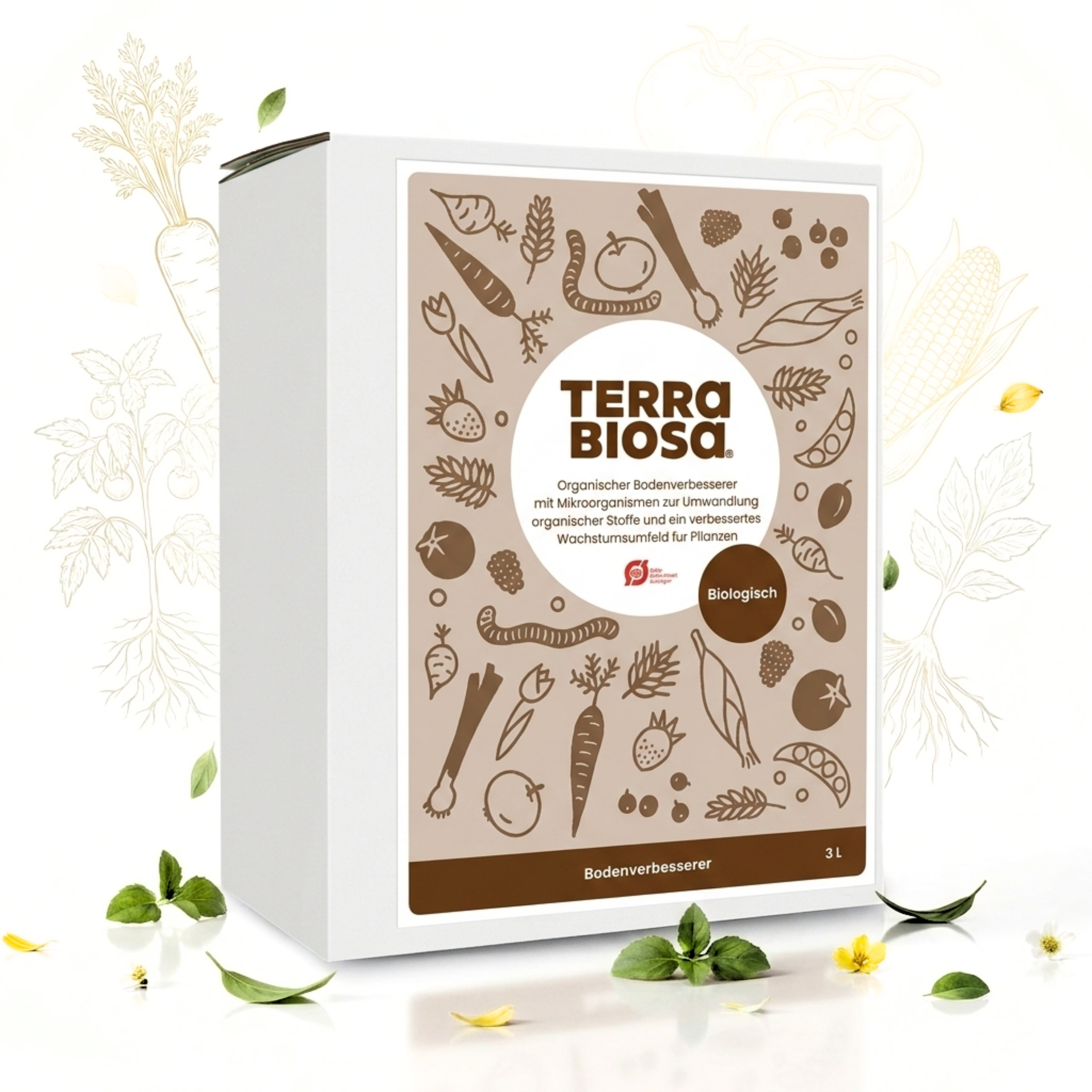 Terra_Biosa_Bodenaktivator_Milchsaeurebakterien_kaufen_3L_front, Biologischer Bodenverbesserer, TerraBioSa, 3 L, organischer Dünger, Kartonverpackung