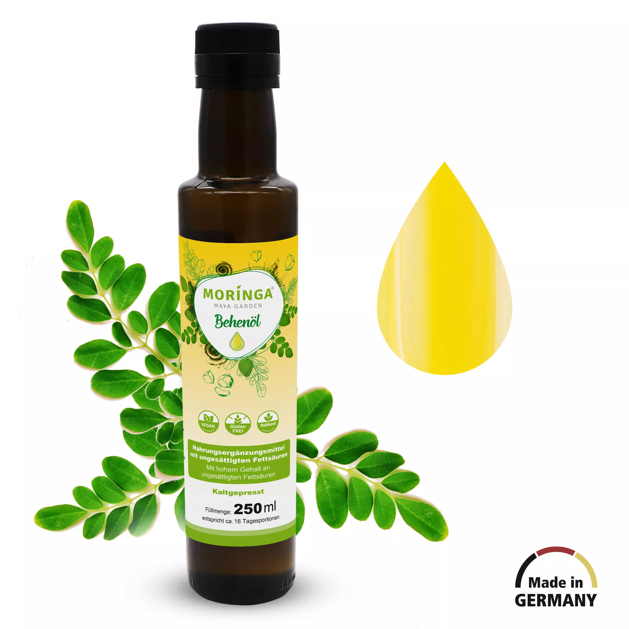 moringa öl kaufen behenöl 250ml front moringa öl kaufen behenöl 250ml front