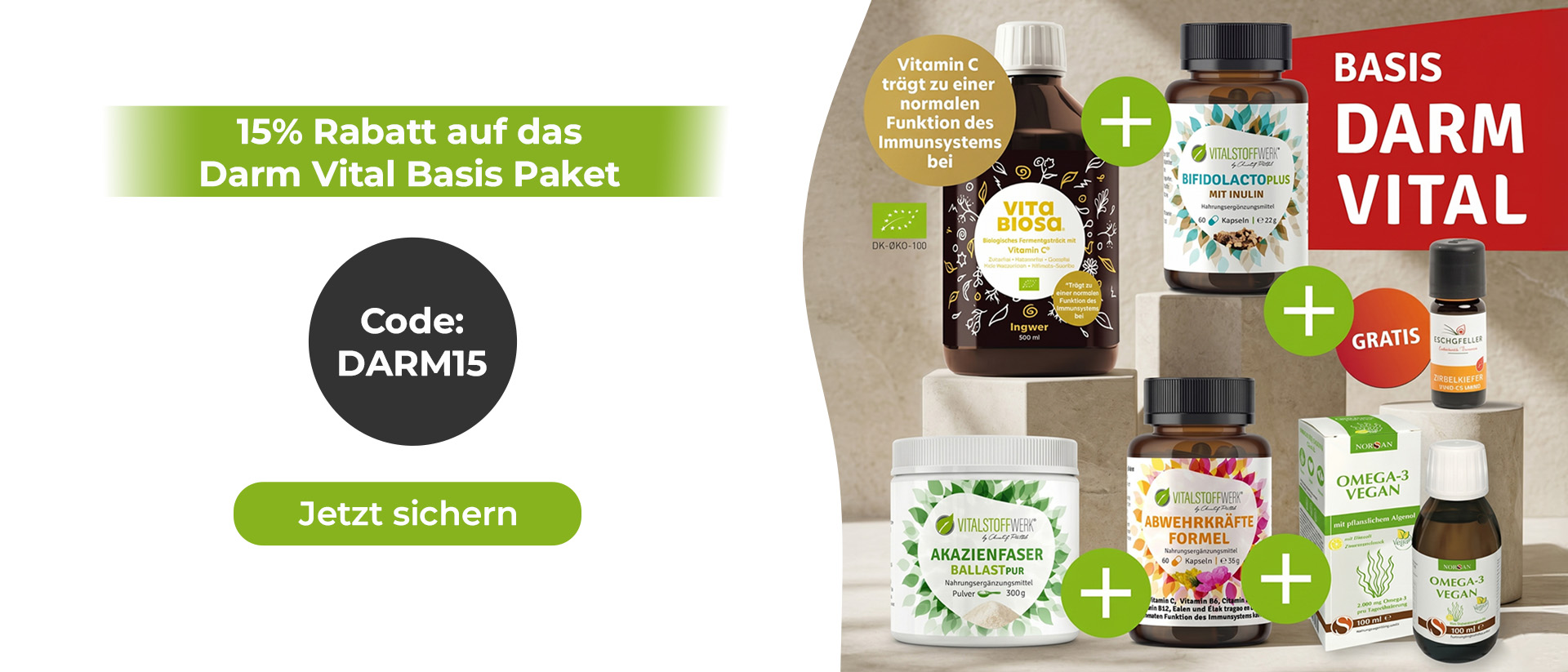 Darmgesundheit, Nahrungsergänzung, Vitamine, Kapseln, Paket