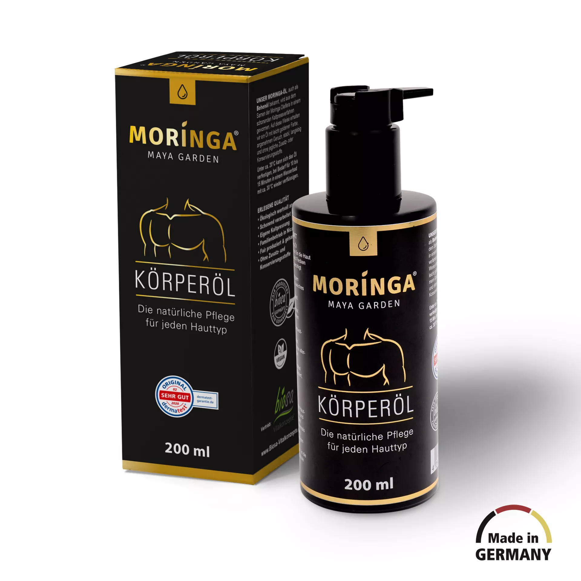 Moringa Kosmetik-Körperöl für den Mann, 200ml Moringa Kosmetik-Körperöl für den Mann, 200ml