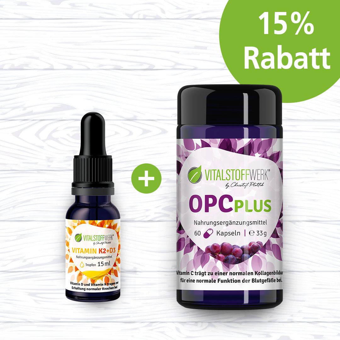 Kombi-Angebot: Vitamin K2+D3 & OPC Plus