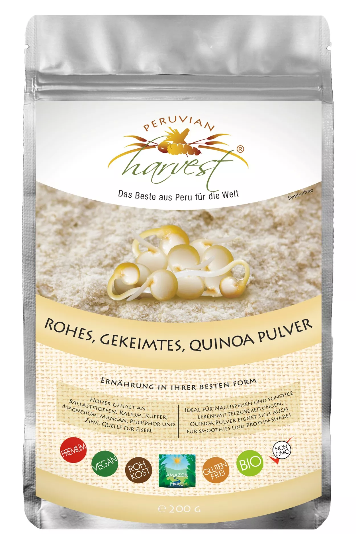 Quinoa Pulver 250g roh & gekeimt, bio Quinoa Pulver 250g roh & gekeimt, bio