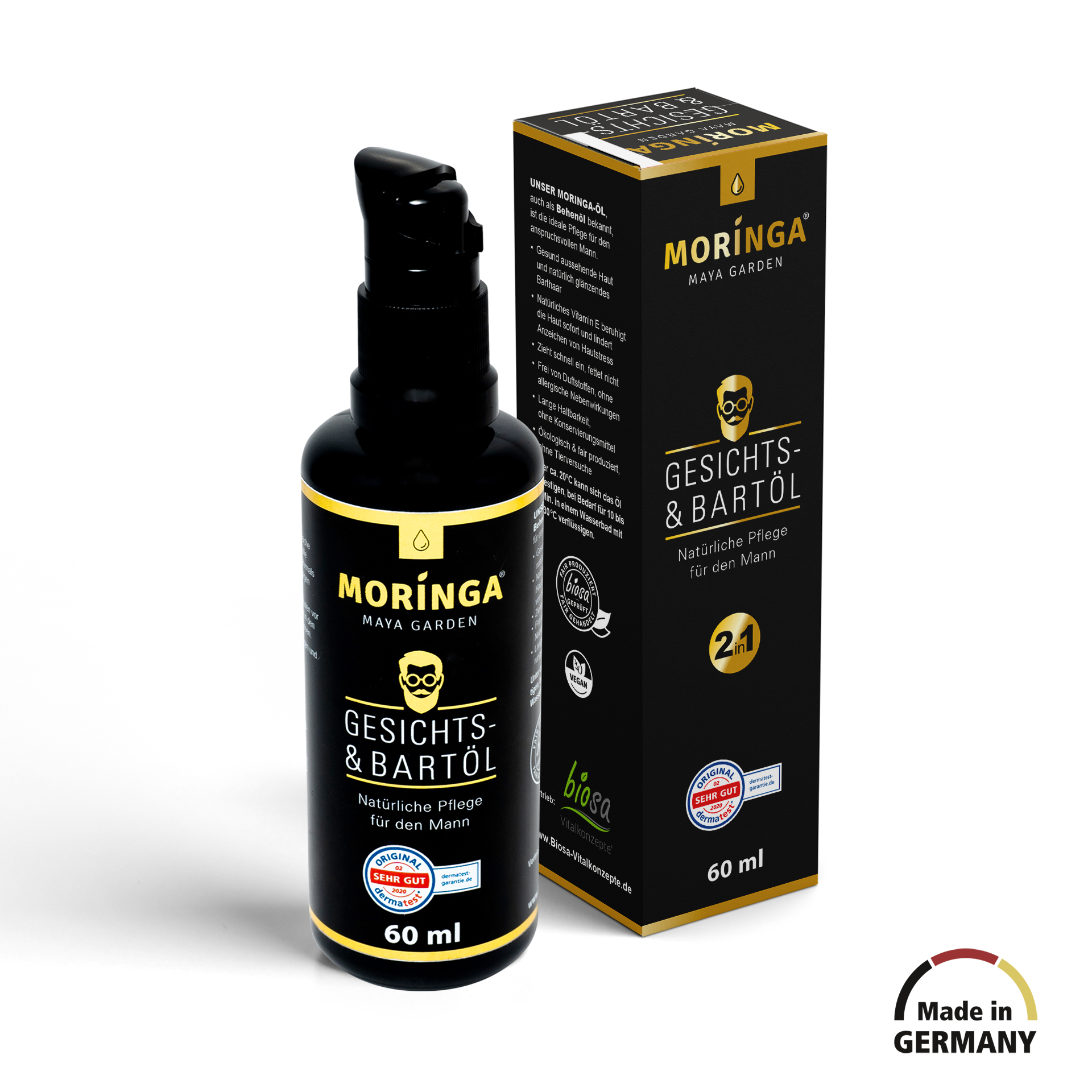 Moringa Kosmetik-Gesichts- & Bartöl, 60ml