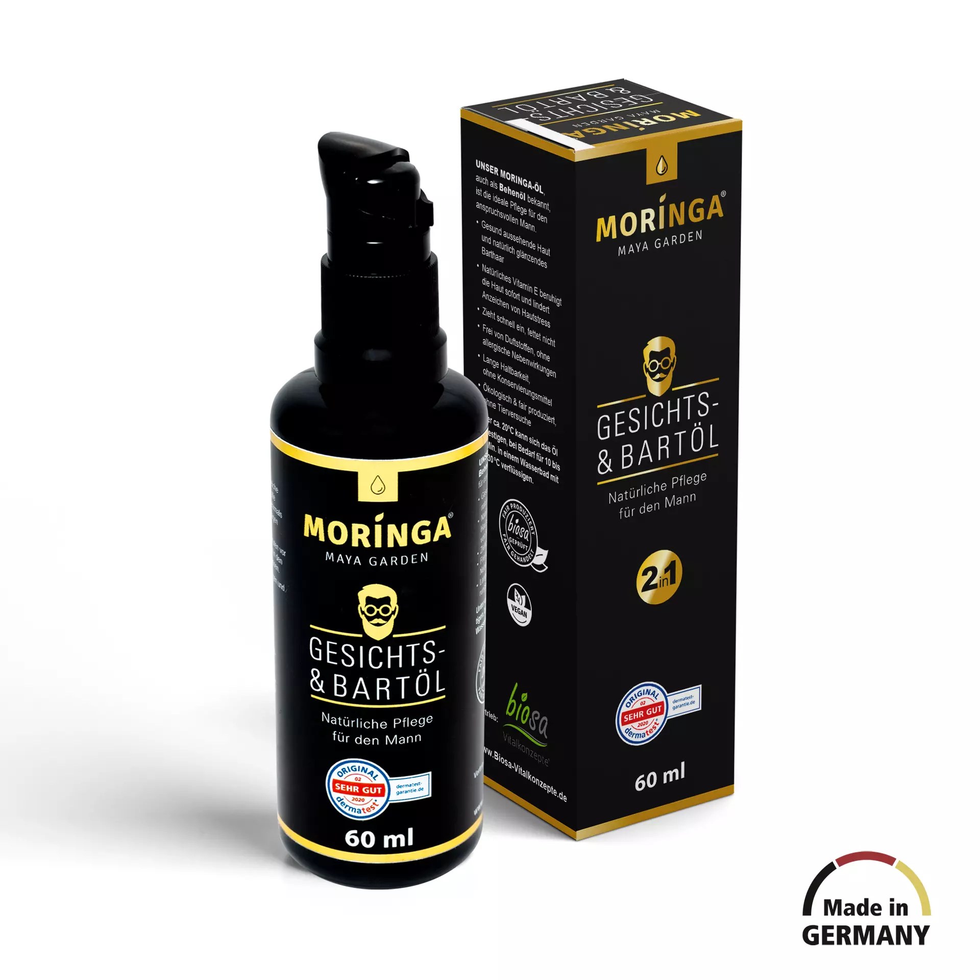 Moringa Kosmetik-Gesichts- & Bartöl, 60ml