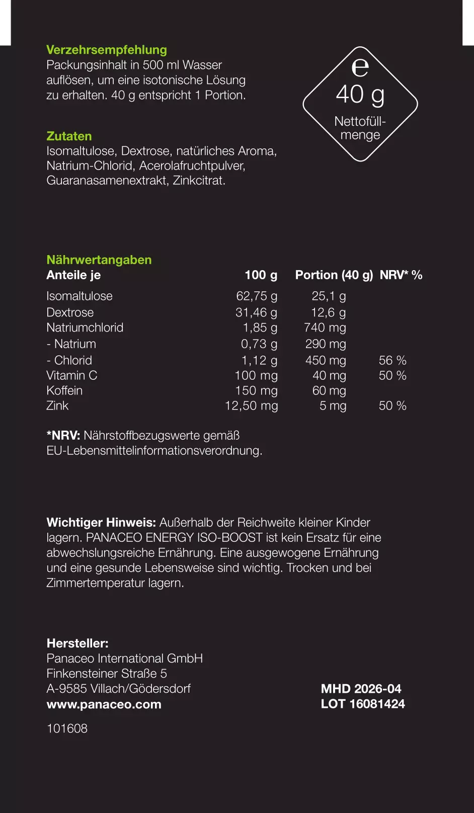 Panaceo_Sachets-Iso-Boost_kaufen_Etikett